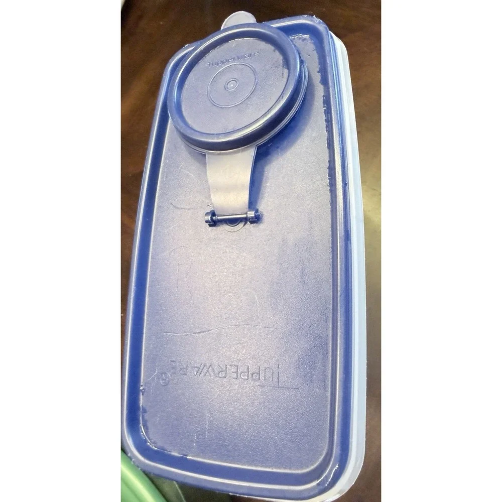 Vintage Tupperware Cereal Keeper Fliptop #469 Blue Lid